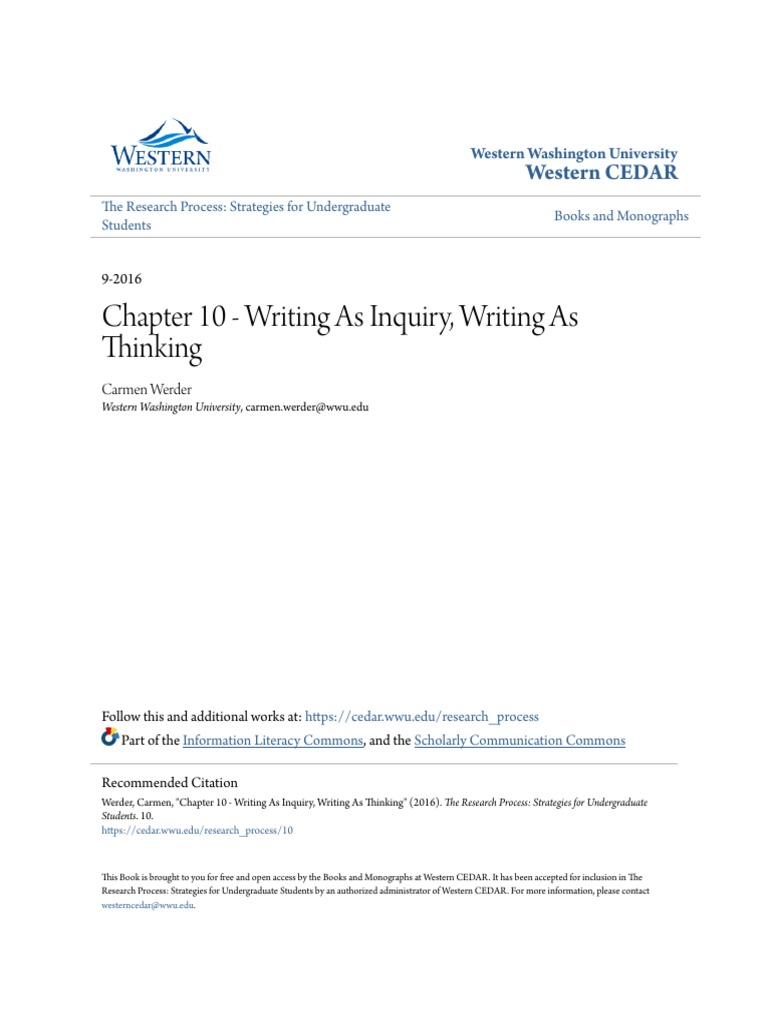 Writing as Inquiry in Academia | PDF | Question | Understanding
