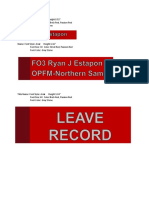 COVER PAGE Leave Record