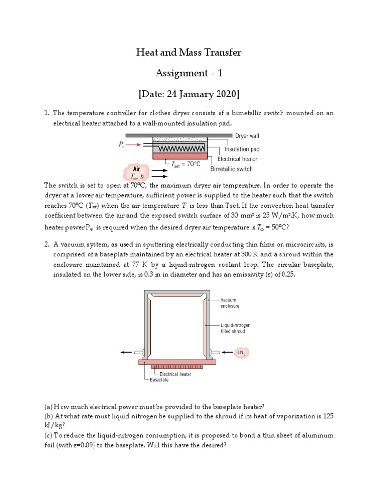 Analysis of Heat Transfer Problems Related to Temperature Control ...