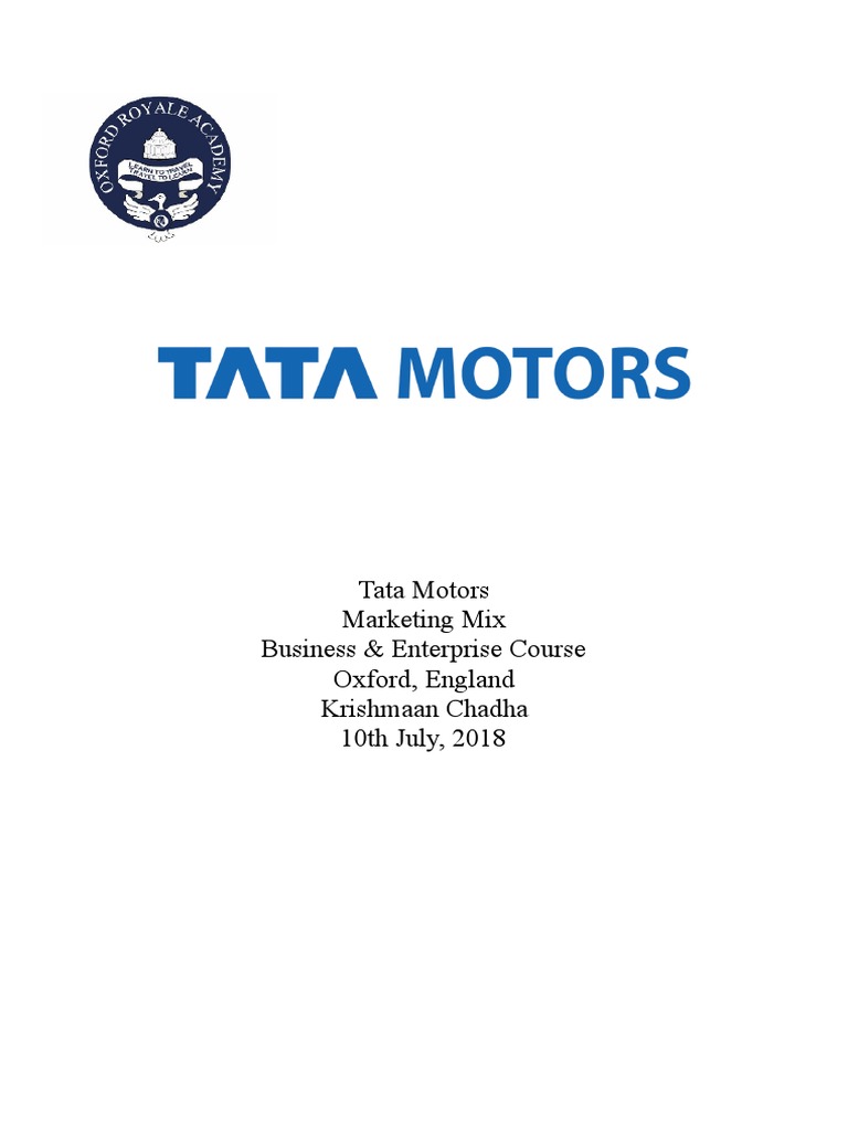 Tata Motors | PDF | Brand | Luxury Vehicles