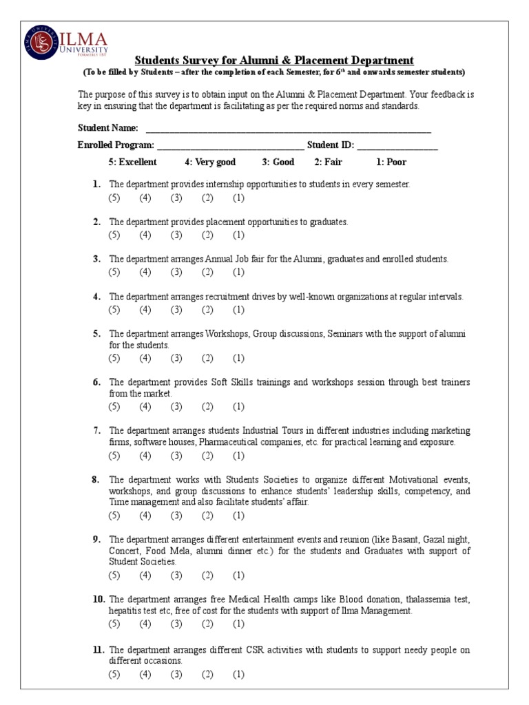 Students Survey Form | PDF | Behavior Modification | Cognition