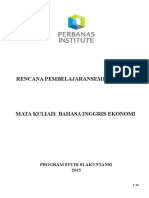 Rencana Pembelajaransemester Rps Mata Kuliah Bahasa Inggris Ekonomi 1