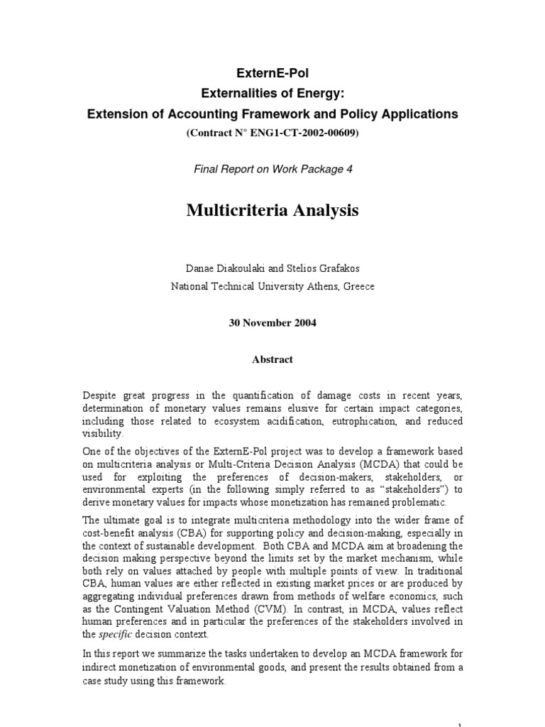 MCA Example Case Study Value (Ethics) Decision Making
