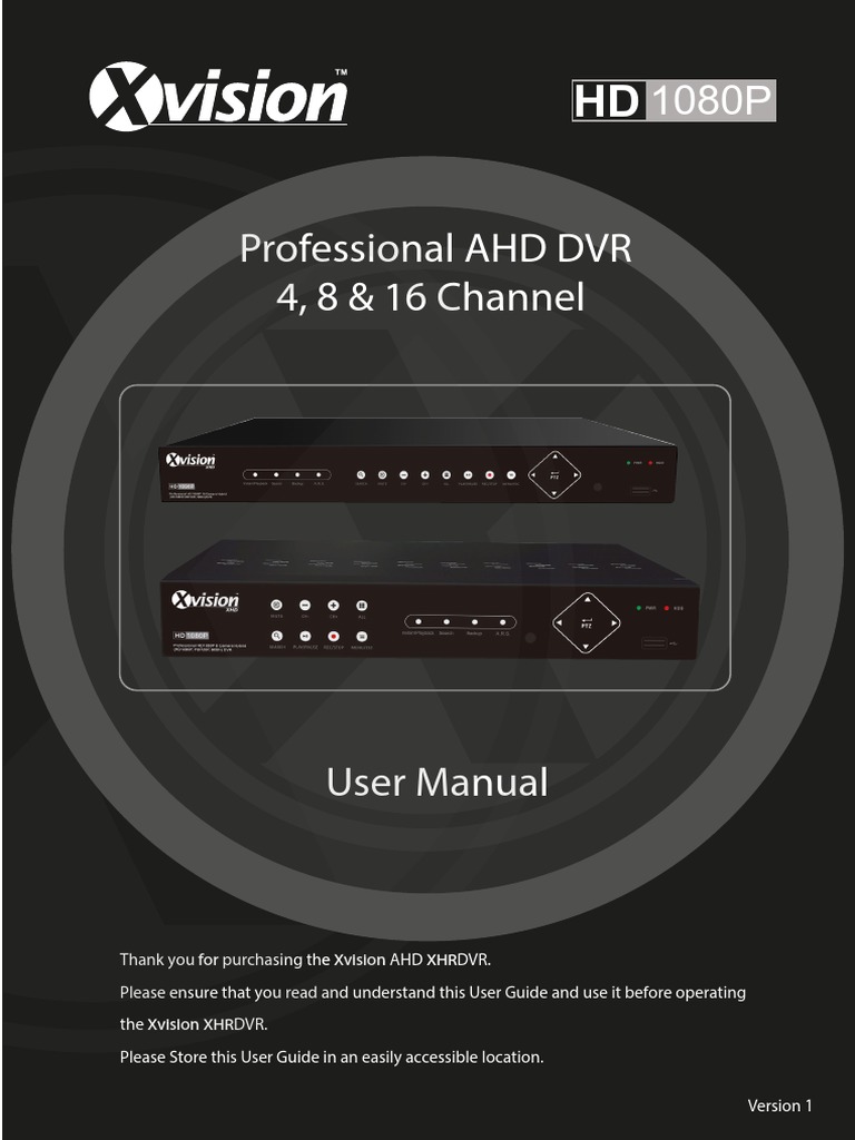 Xvision AHD DVR Manual V1 PDF PDF Backup Computer Network