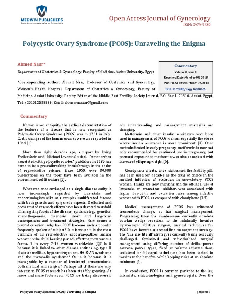 Polycystic Ovary Syndrome (PCOS) Unraveling The Enigma | PDF ...