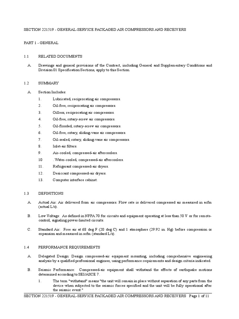 General-Service Air Compressors Overview | PDF | Valve | Electrical Wiring