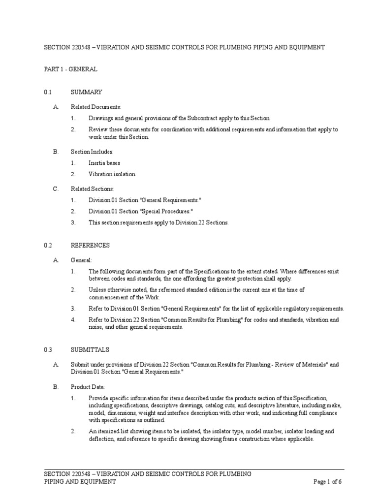 Seismic Restraints for Plumbing Systems | PDF | Duct (Flow) | Pipe ...
