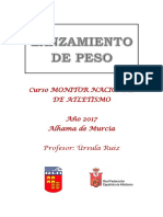 Temario Lanzamiento de Peso. Curso FAMU Monitor de Atletismo