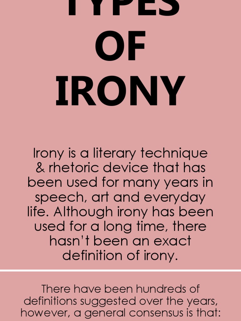 Grade 8. Types of Irony PDF Irony