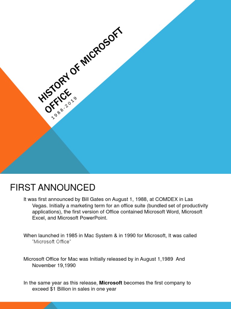 Microsoft Office Release History 1988-2019 | PDF | Microsoft Office ...