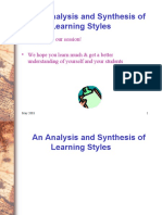 An Analysis and Synthesis of Learning Styles