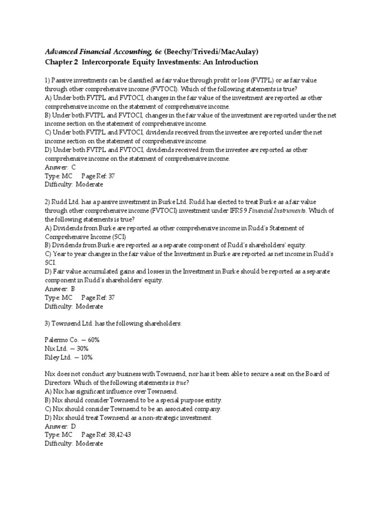 Intercorporate Equity Investments Overview | PDF | Consolidation ...