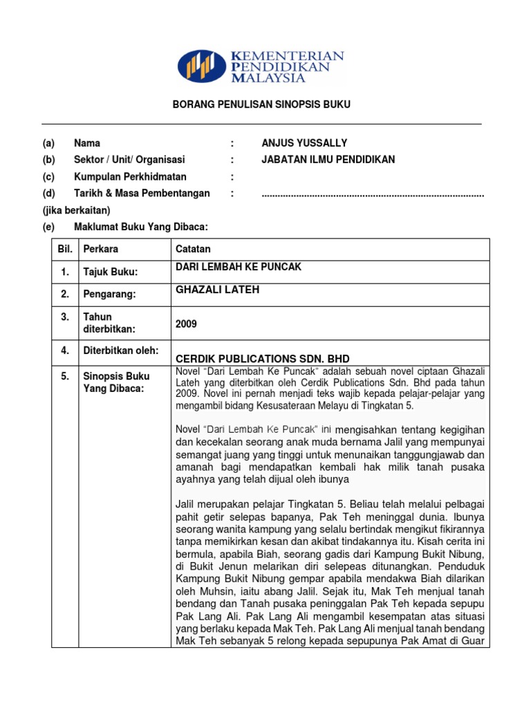 Laporan Pembacaan Buku  PDF