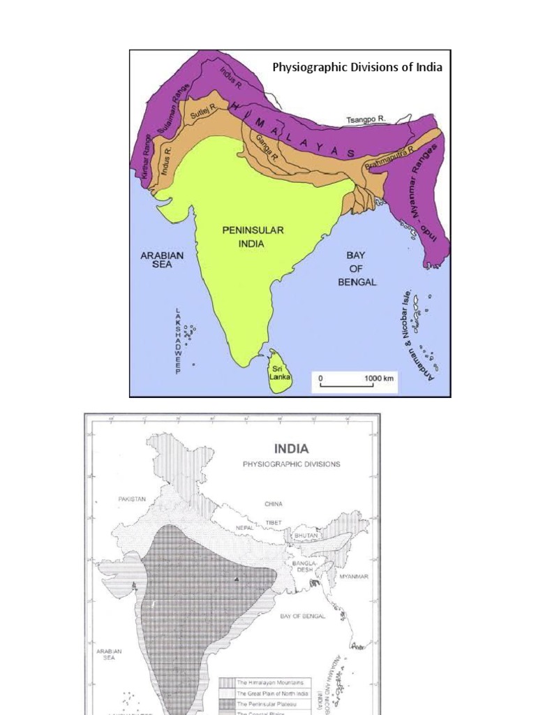 Major Physiographic Divisions of India | PDF | Geography | Physical ...