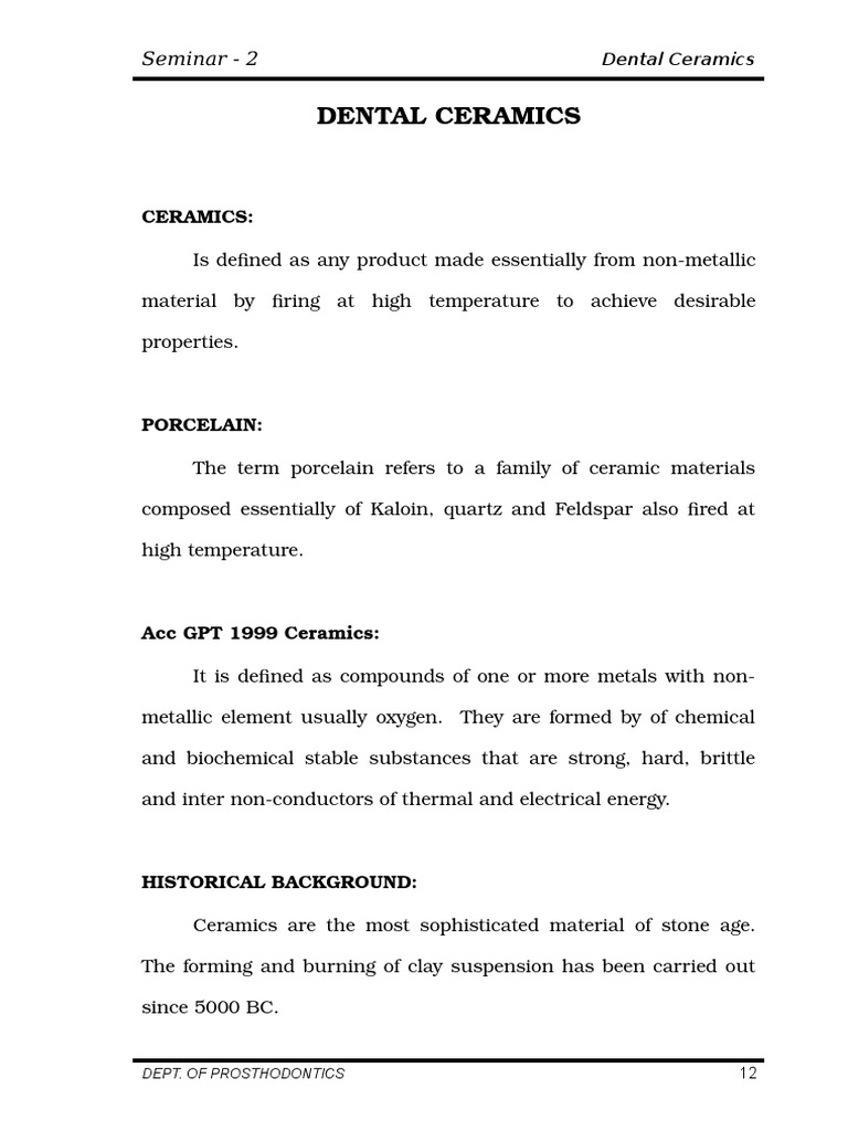 Dental Ceramics PDF Glasses Ceramics