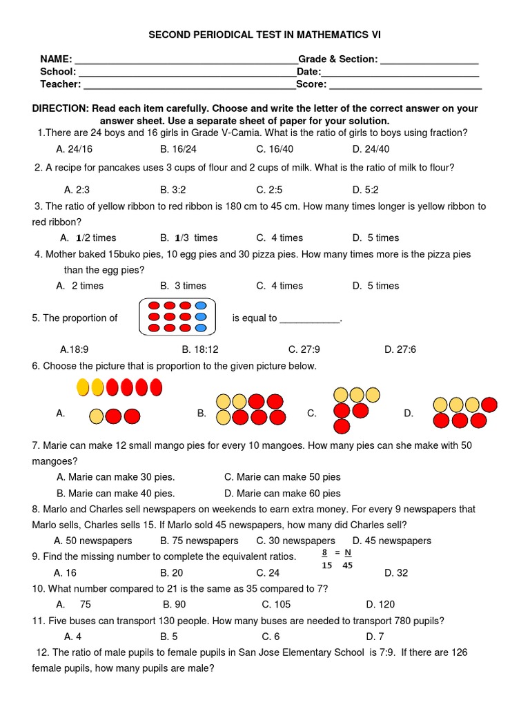 Second Periodical Test in Math 6 2017-2018 | PDF | Exponentiation ...