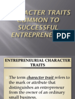 Character Traits Common To Successful Entrepreneurs