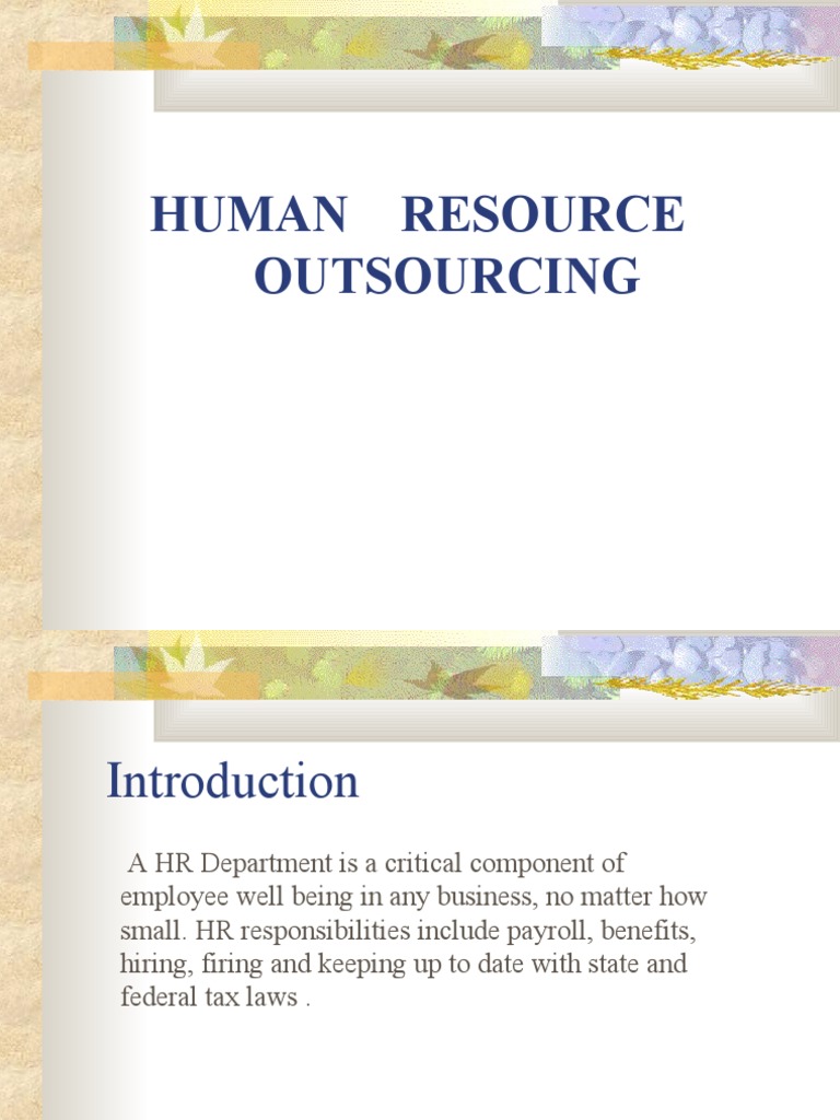 HR Outsourcing: Benefits and Strategies | PDF | Business | Outsourcing