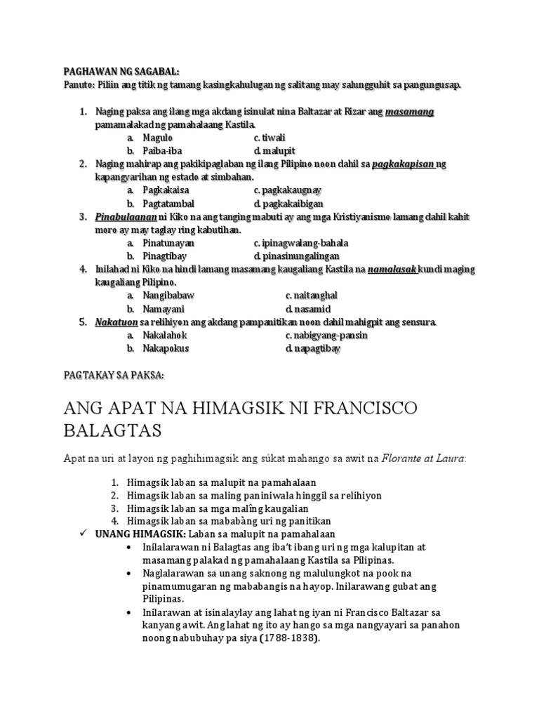 Paghawan NG Sagabal | PDF