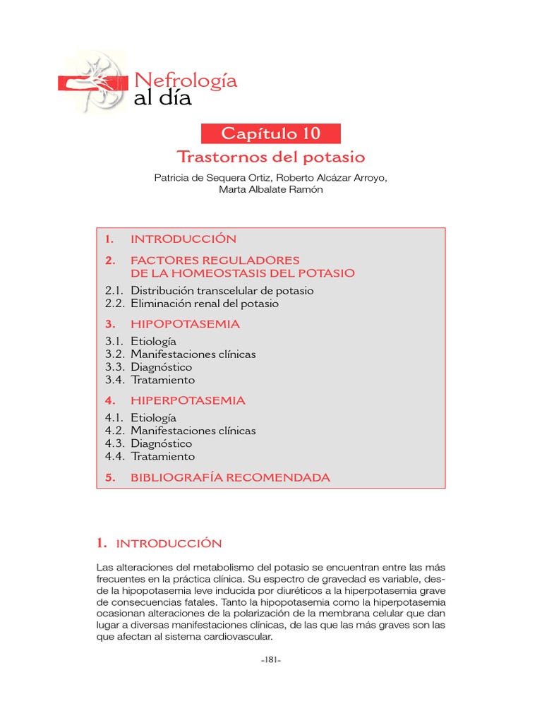 Alteraciones Del Potasio | PDF | Potasio | Dieta y nutrición