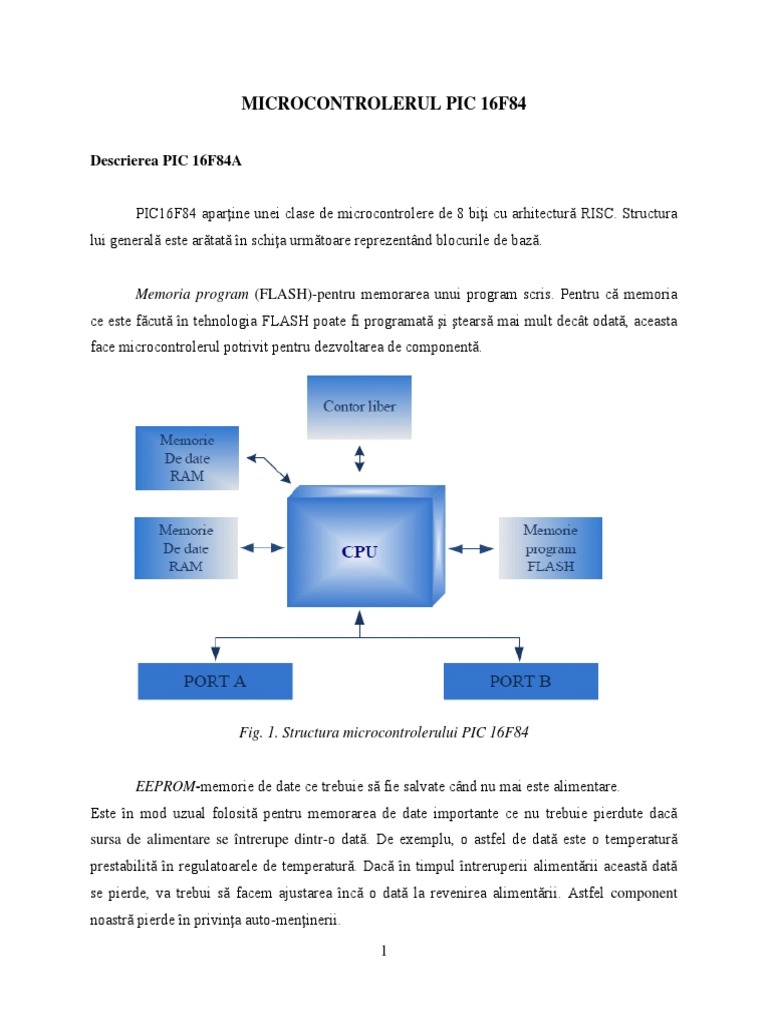 Microcontrolerul Pic 16F84 | PDF