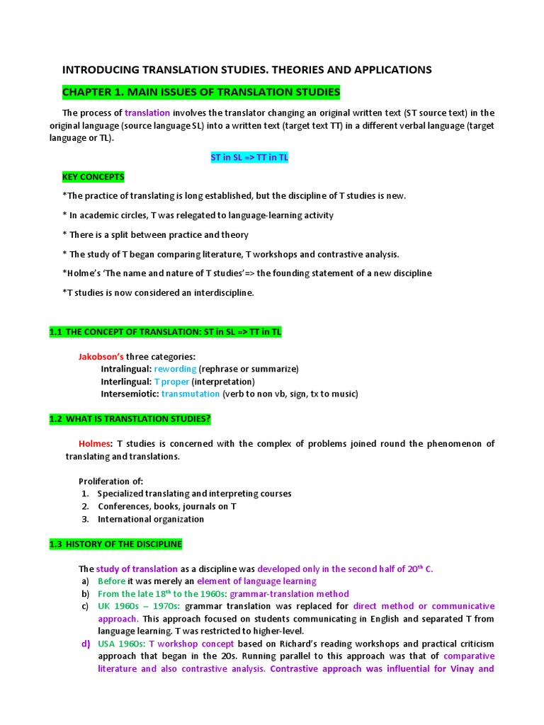 Translation Studies Overview | PDF | Translations | Interpretation ...