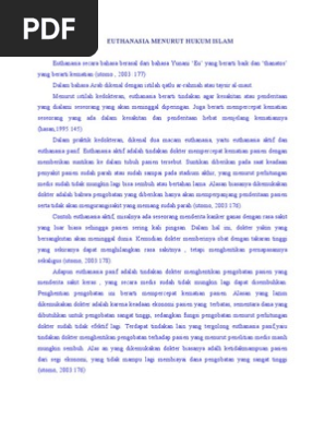 Euthanasia Menurut Hukum Islam Pdf