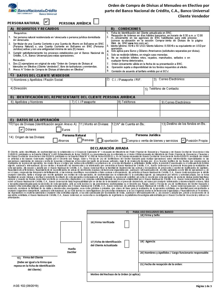 Compra Divisas Bnc Ps Apforms Compra PDF Bancos Venezuela