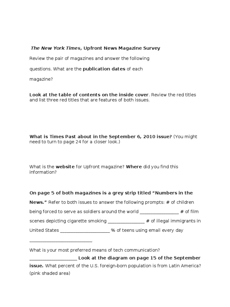 News Magazine Survey | PDF | Communication