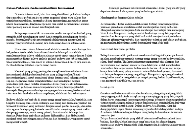 Budaya Bisnis Internasional