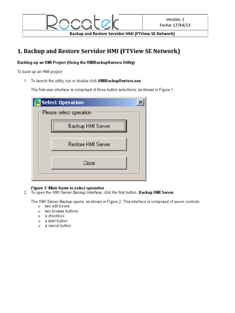 HMI Server Backup and Restore Guide | PDF | Backup | Computer File