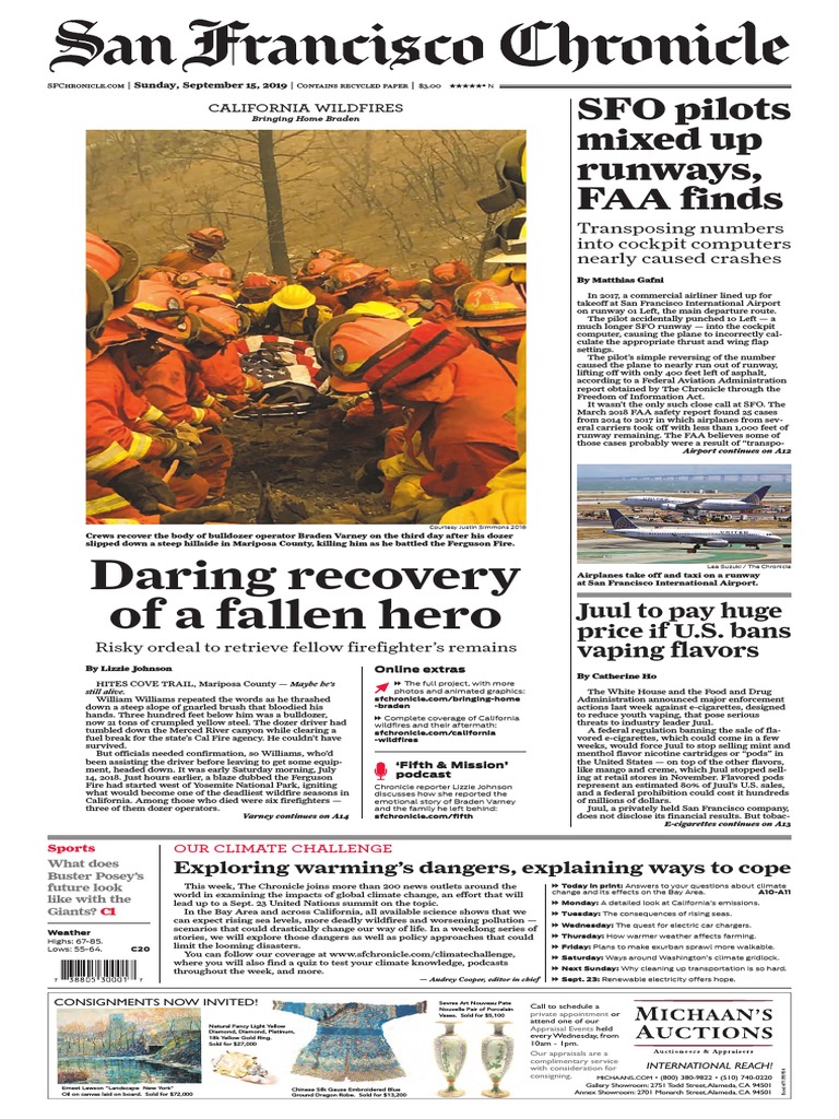 San Francisco Chronicle September 15 2019 Pacific Gas And Electric Company San Francisco International Airport