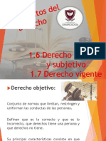 Derecho Objetivo, Subjetivo y Vigente