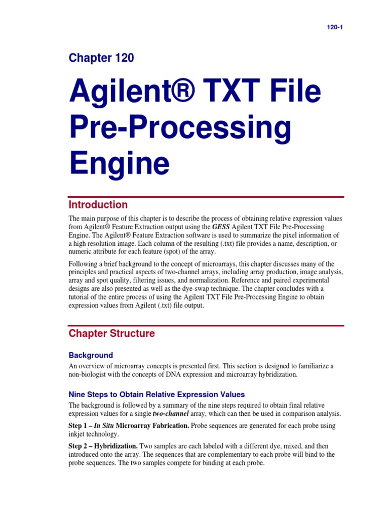 Agilent TXT File Pre-Processing Engine PDF | PDF | Dna Microarray ...