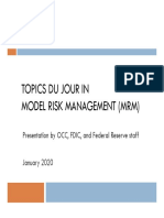 Topics Du Jour in Model Risk Management