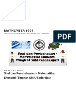 Soal Dan Pembahasan - Matematika Ekonomi (Tingkat SMA - Sederajat) - Mathcyber1997