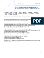 Recommendations For The Minimal Requirements Necessary To Deliver Safe Anesthetic Procedures in Neonatal and Pediatric Age.