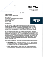 NHTSA Letter To Toyota