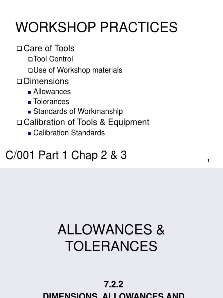M 07-02.2 - C-001 Dimensions, Allowance, Tolerances and Standard of ...