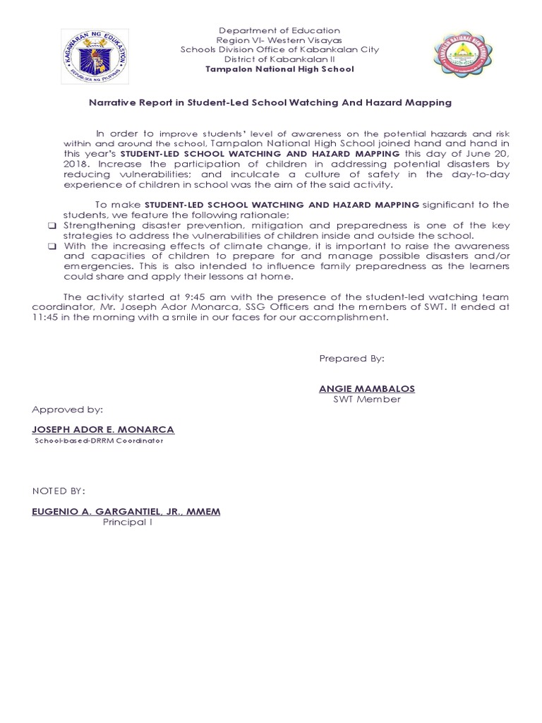 Narrative Report in SWT | PDF | Emergency Management | Prevention