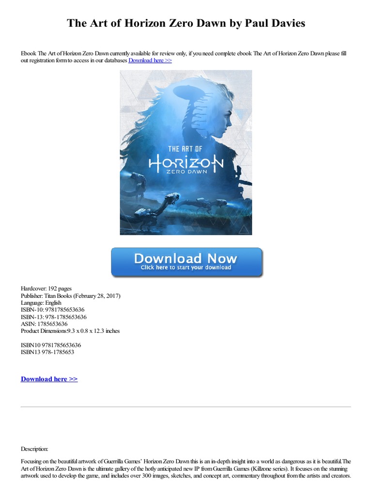 The Art of Horizon Zero Dawn | PDF | Young Adult