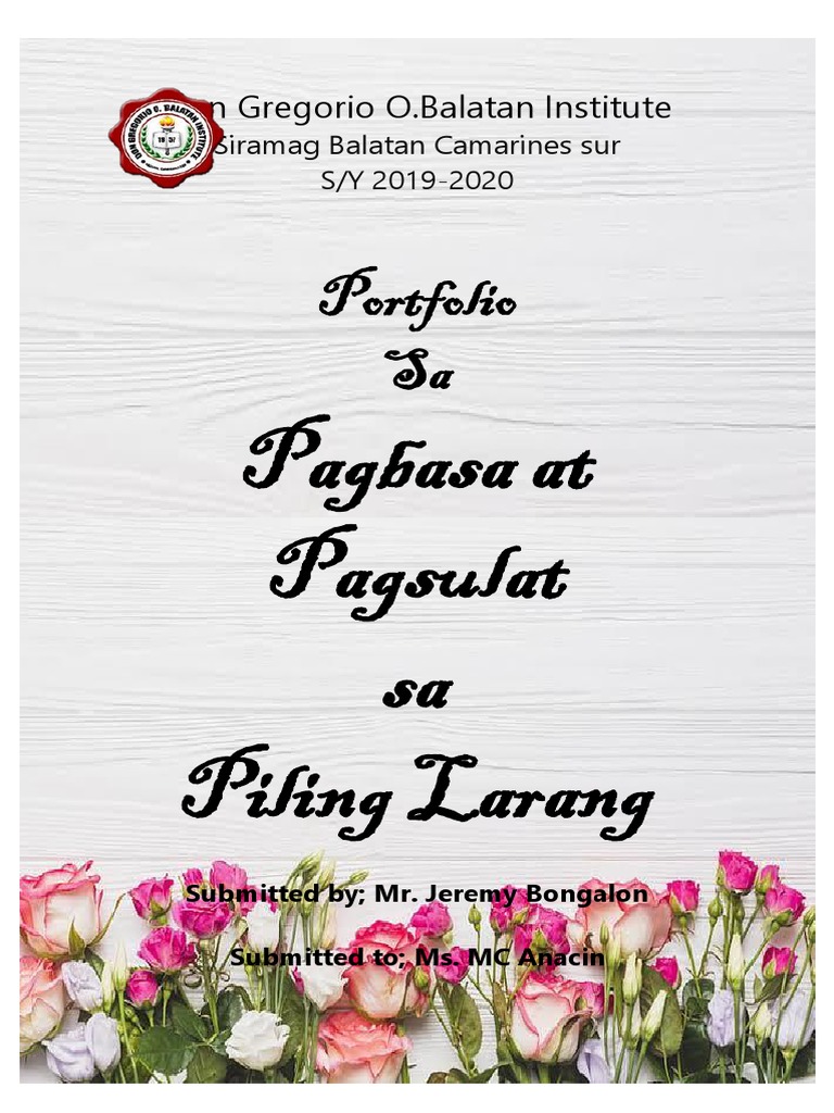 Portfolio in Pagpag3 | PDF