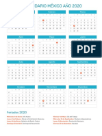 Calendario Mexico 2020 PDF