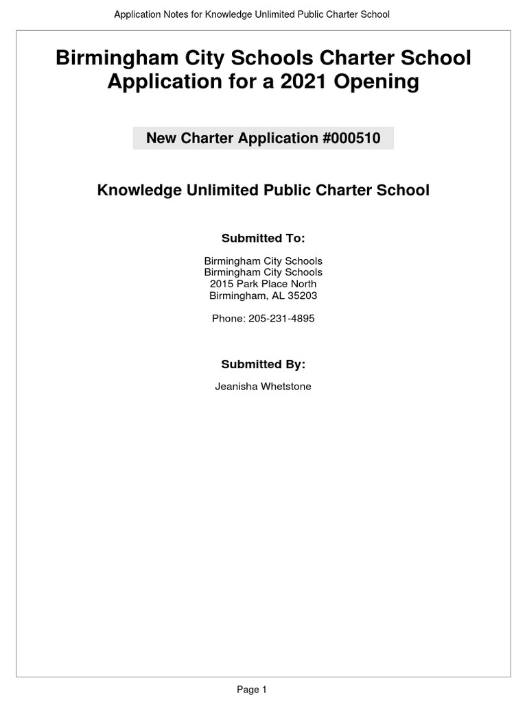 Knowledge Unlimited Public Charter School Educational Assessment Curriculum
