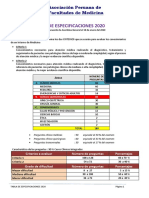 Tabla de Especificaciones Enam 2020