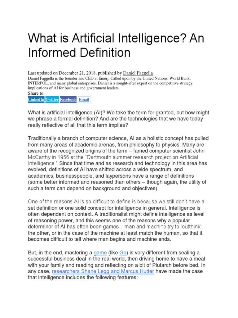 What Is Artificial Intelligence | Download Free PDF | Artificial