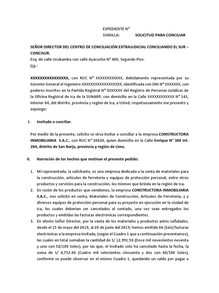 Solicitud A Conciliar | PDF