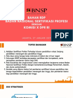 Bahan RDP BNSP Dengan Komisi X DPR RI