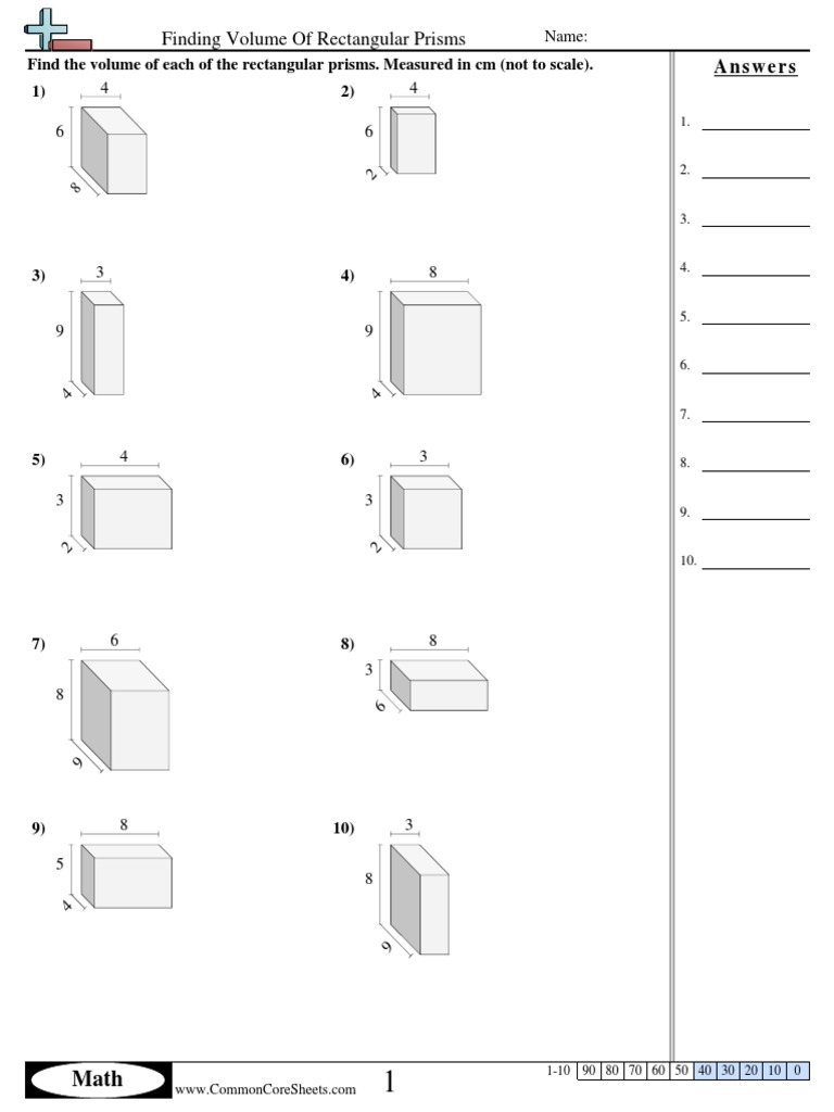 Finding Volume of Regular Shaped Objects  PDF  Volume Within Volume Rectangular Prism Worksheet