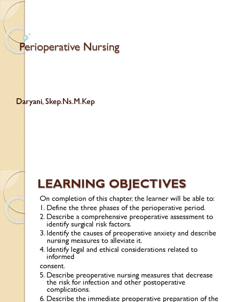 Phases of Perioperative Nursing Explained | PDF | Perioperative | Surgery